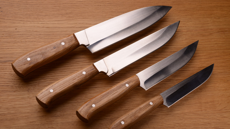 kitchen knives with wooden handle
