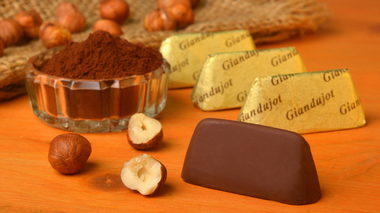 Giandujot chocolates with hazelnuts
