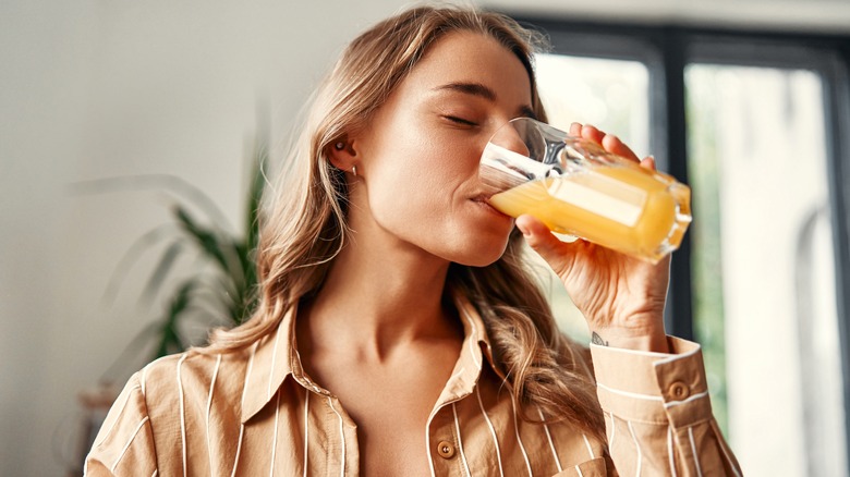 grocery store orange juice display