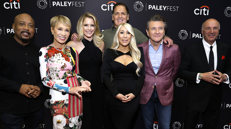 The "Shark Tank" cast members pose for a photo at an event in New York City