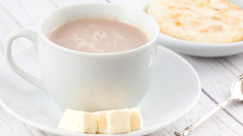 Hot chocolate and cheese