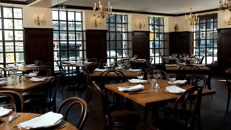Peter Luger Steak House interior ready for service