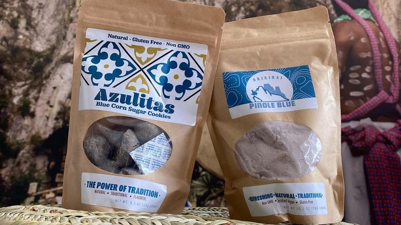 Pinole Blue drink mixes and cookies