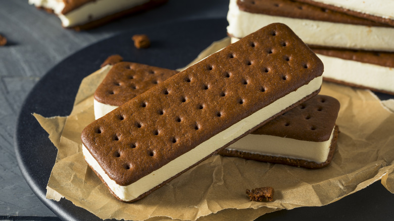 ice cream sandwiches on plate