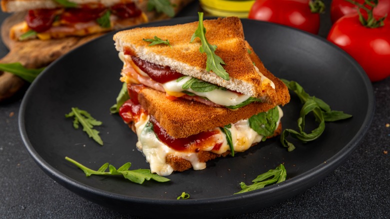 Grilled pizza sandwich