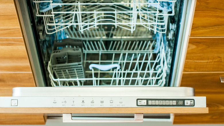 Interior of a dishwasher