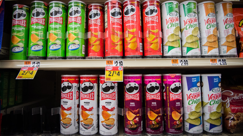 Pringles displayed in aisle