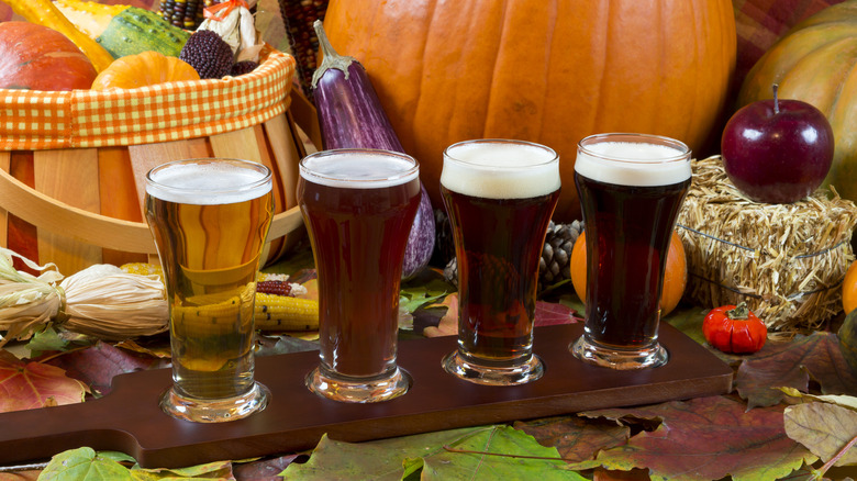 pumpkin beer flight