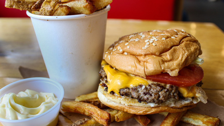 Five Guys burger and fries