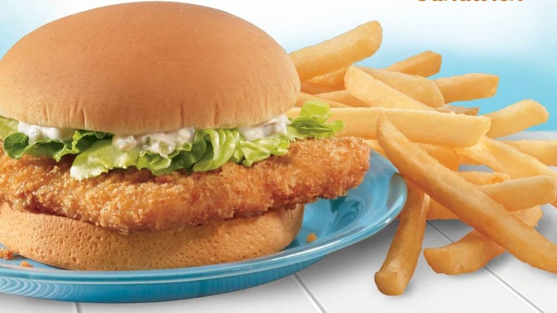 Dairy Queen fish sandwich with fries