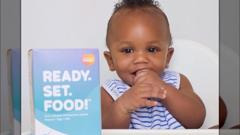 infant in highchair with RSF box