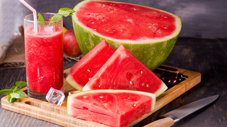 Slices of red watermelon