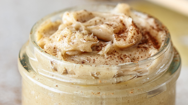 Glass jar of cinnamon butter