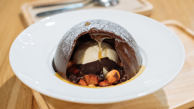Chocolate dome dessert