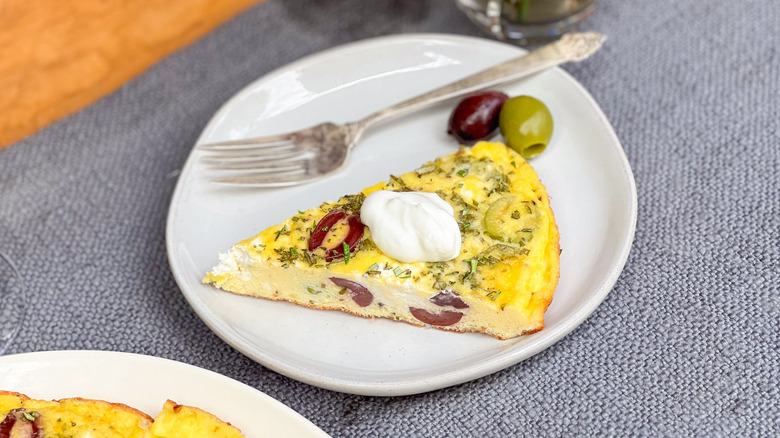 rosemary olive frittata slice