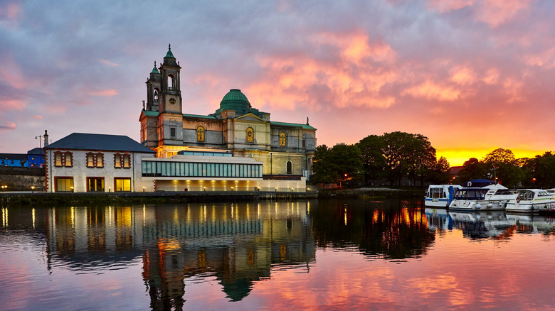 Sunset view of Athlone from the water