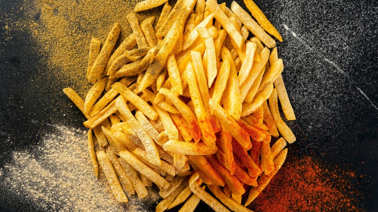 fries with various seasonings