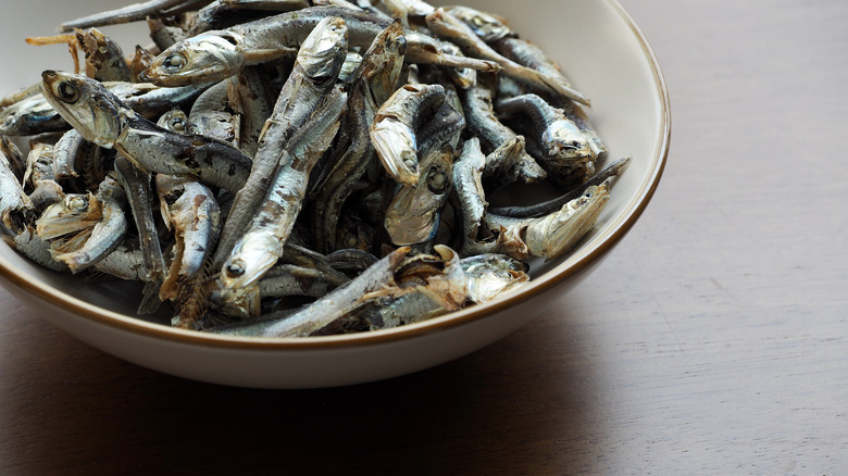 Ceramic bowl of anchovies 