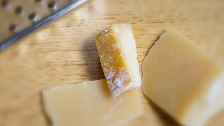 Close up of parmesan rinds 