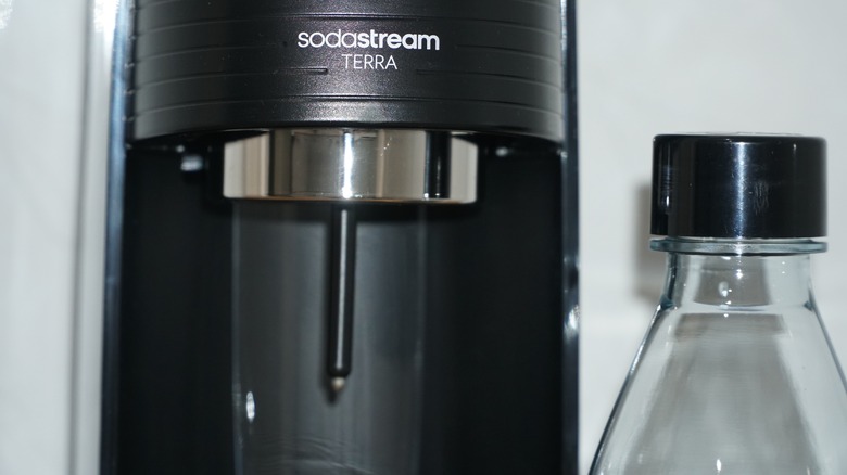 closeup of front of SodaStream device