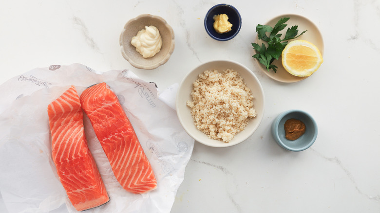 Ingredients for dijon salmon