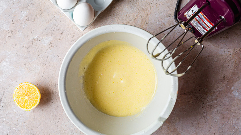 lemon egg mixture in bowl