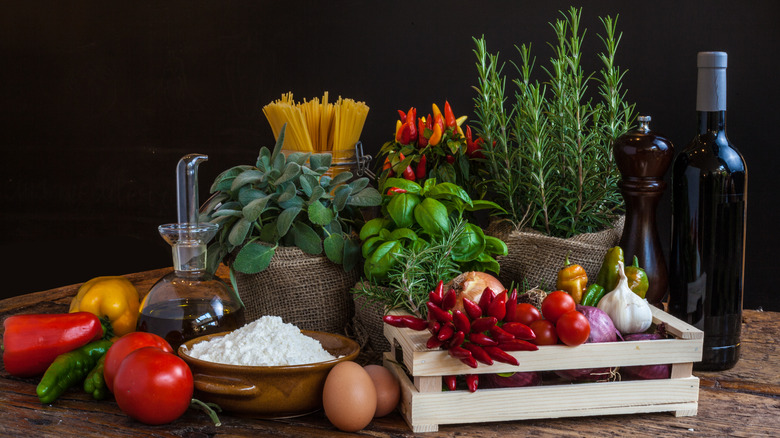 Italian ingredients and herbs