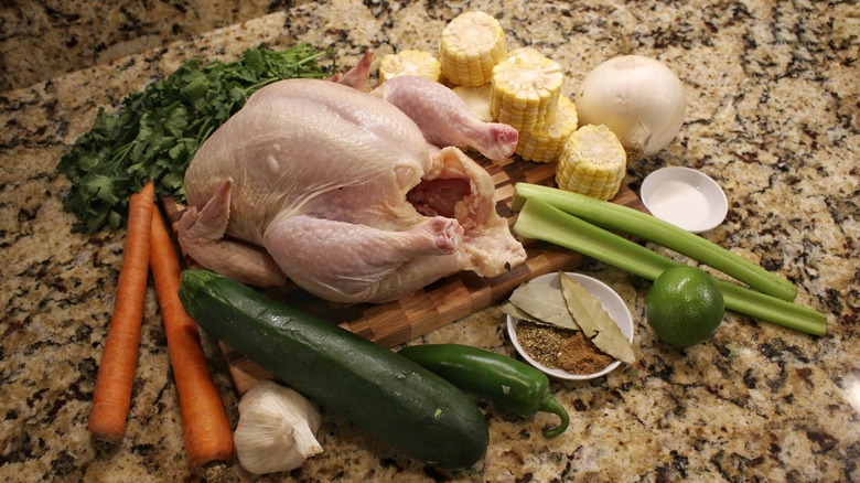 ingredients for caldo de pollo