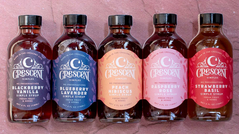 Snarky Tea's crescent simple syrup line