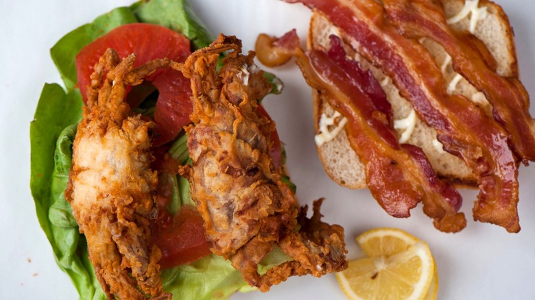 blt sandwich with soft shell crab