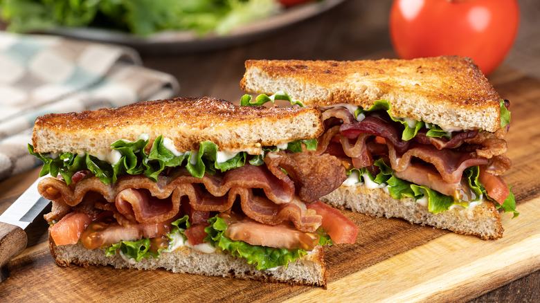 BLT sandwich on toasted bread