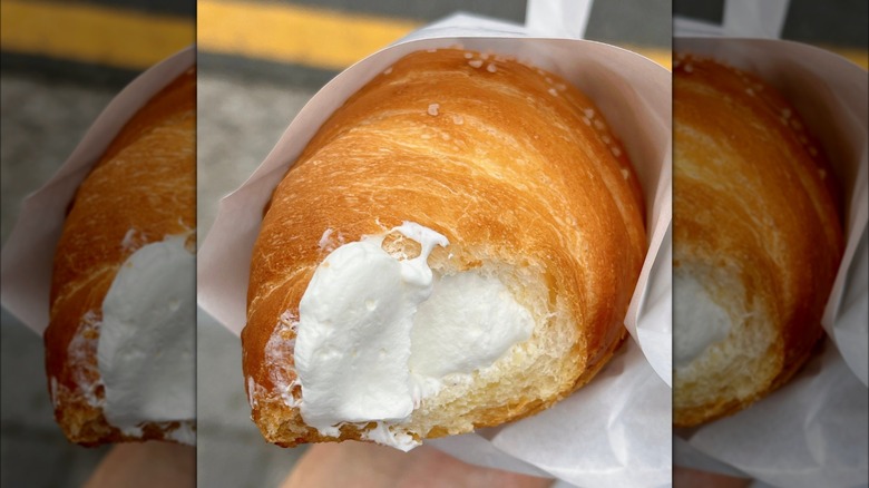 Korean salt bread stuffed with cream filling