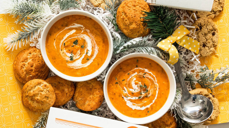 A box of Spoonful of Comfort with tomato soup