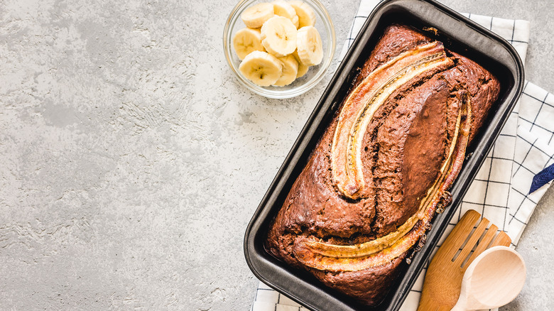 sliced bananas on bread top