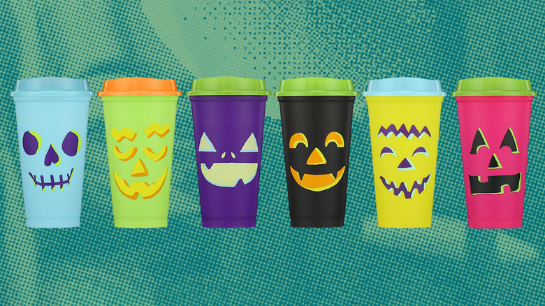 Starbucks Halloween jack-o'-lantern tumbler set