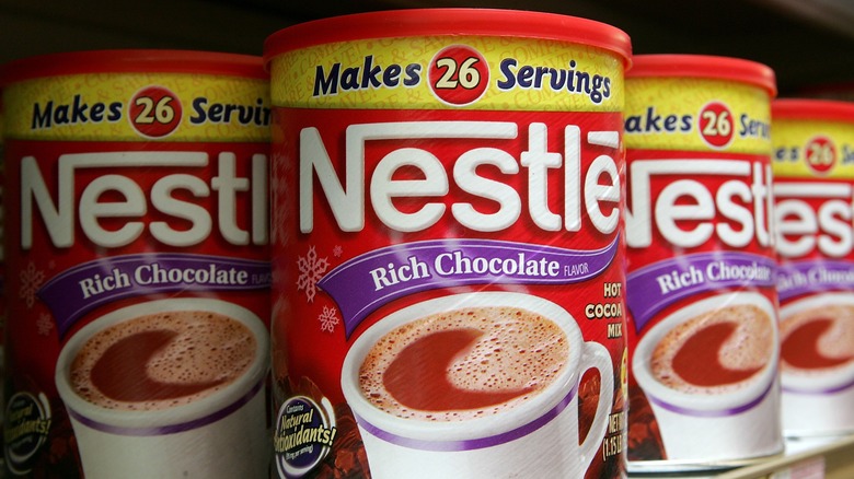 packages of Nestle hot chocolate mix
