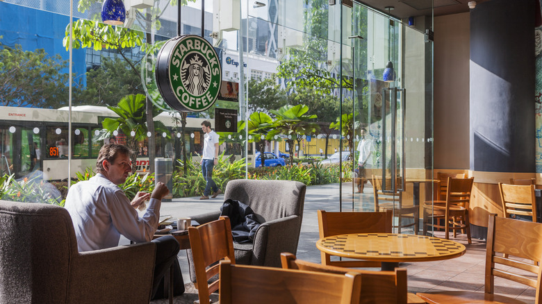 inside a Starbucks shop