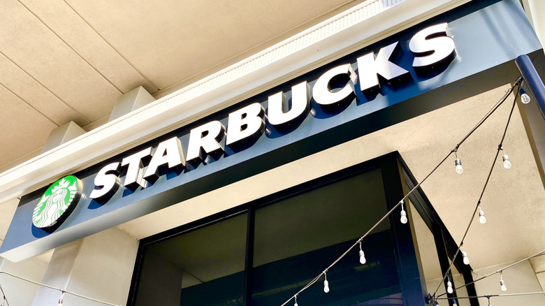 Starbucks sign outside store