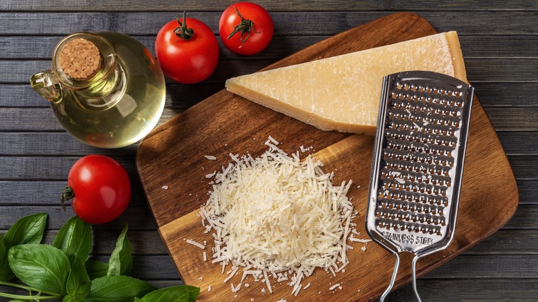 Fresh parmesan and grater