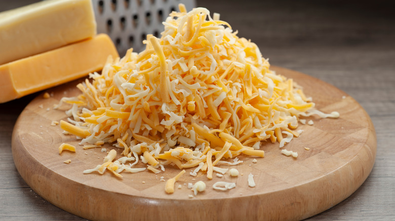 shredded cheese and grater