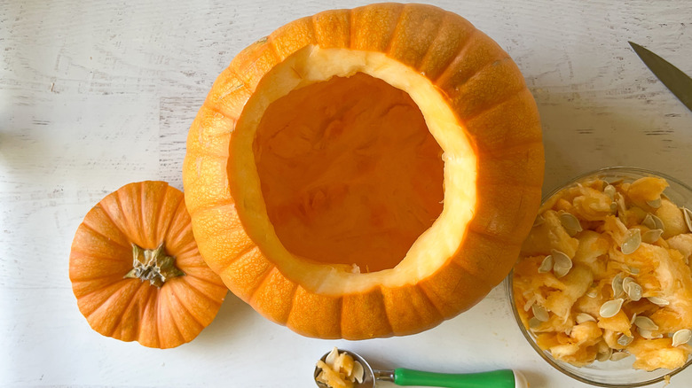 Hollowed out pumpkin