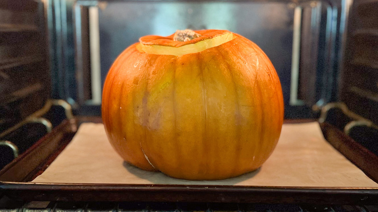 Baked pumpkin in oven