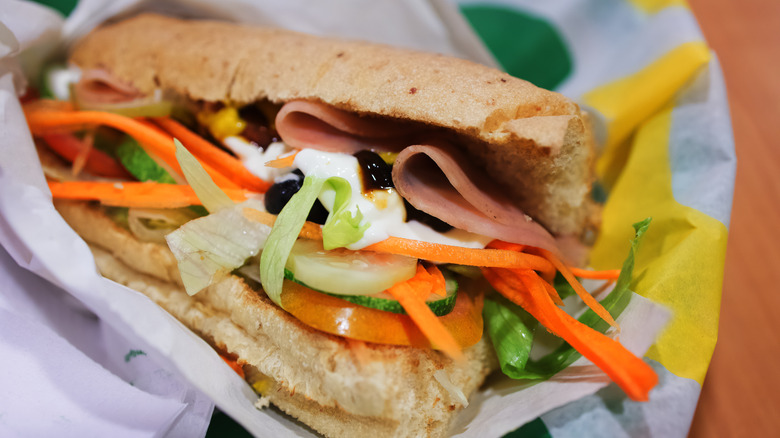 subway meat sandwich