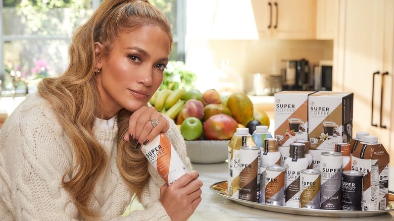 Jennifer Lopez with Super Coffee