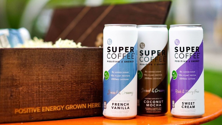 Cans of Super Coffee