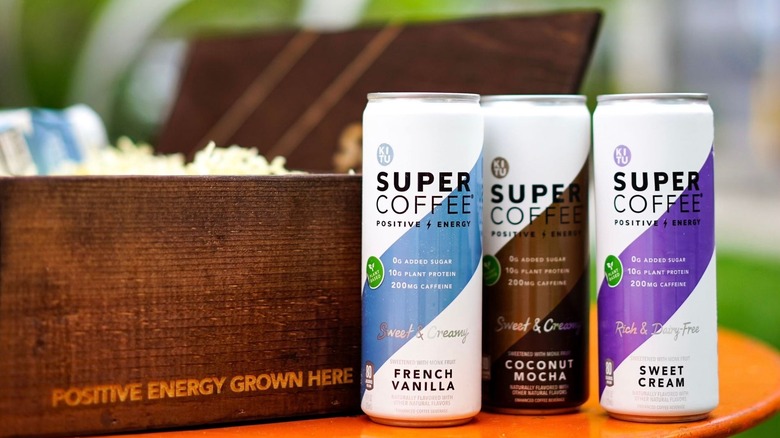 Cans of Super Coffee