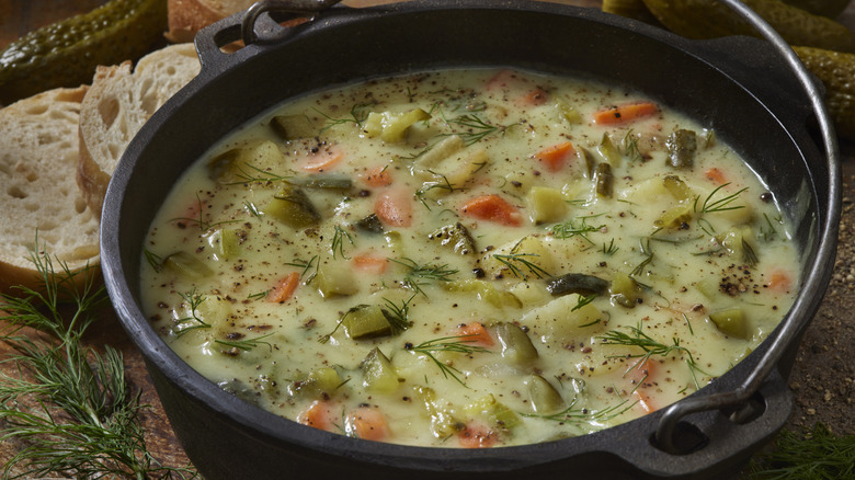 Creamy soup in a slow cooker