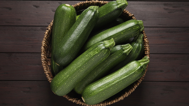 A bowl of raw zucchini