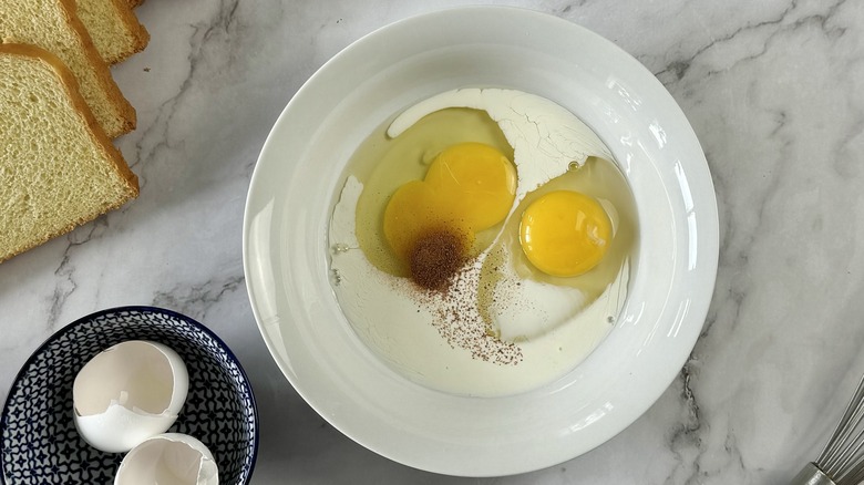 eggs and cream in bowl