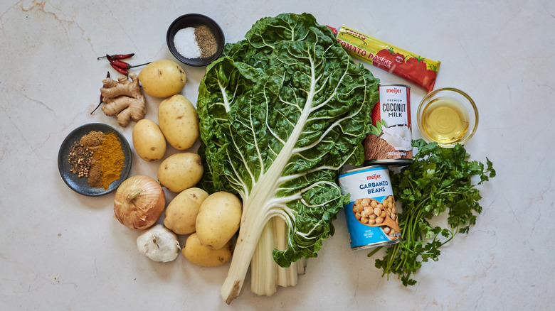 swiss chard coconut curry ingredients